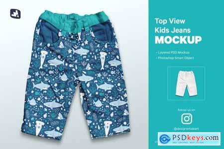 Top View Kids Jeans Mockup 5060616