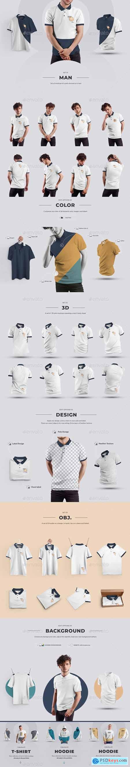 24 Polo Men Mockup - Man-3D-Objects ( Collection #4 ) 29362775