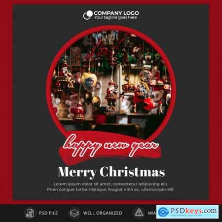 Christmas instagram post card or banner template - 15 PSD