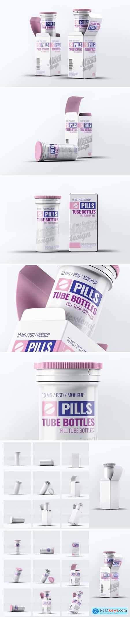 Pills Tube Bottles Mock-Up