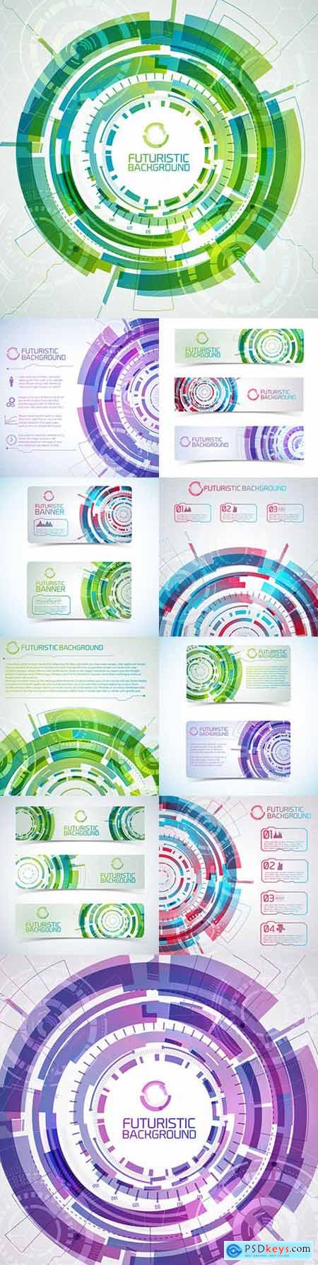 Virtual and technology abstract element background
