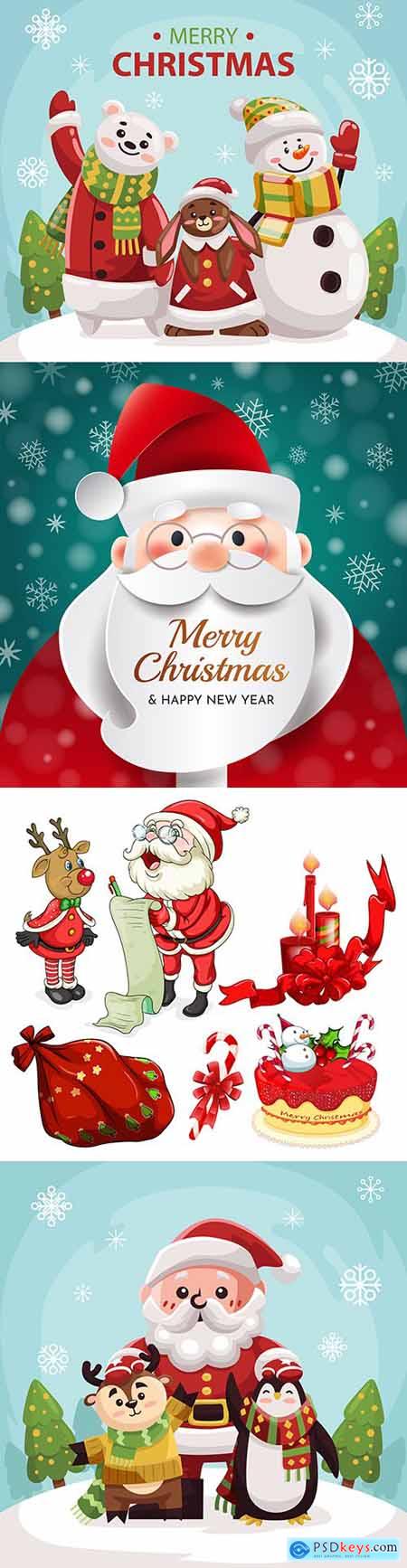 Santa Claus on Christmas background for your greeting card