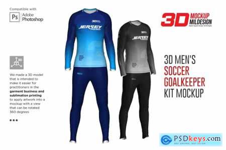 3D Mens Soccer Goalkeeper Kit psd 5567402
