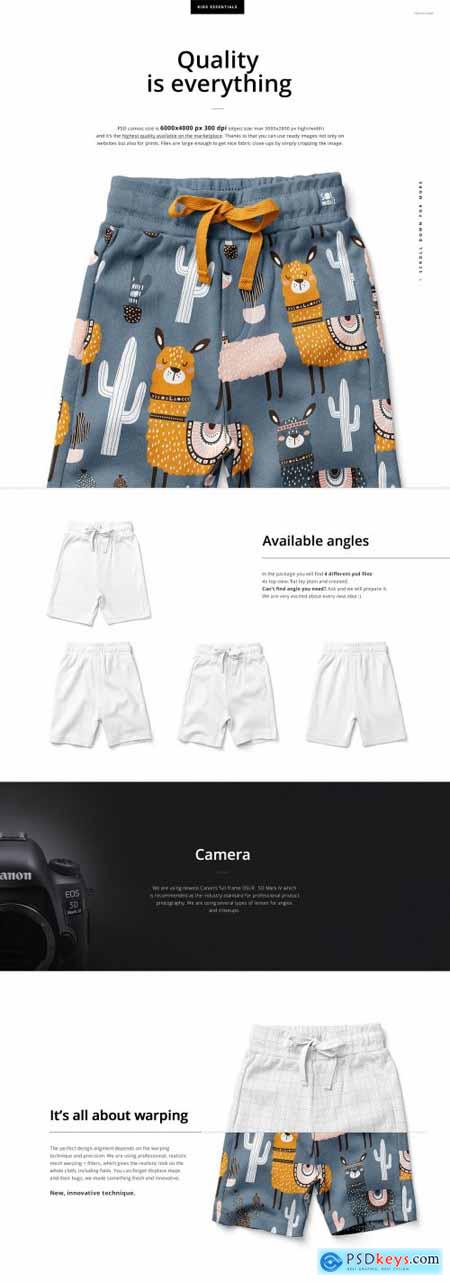Download Creativemarket Kids Cotton Shorts Mockup Set 5498907