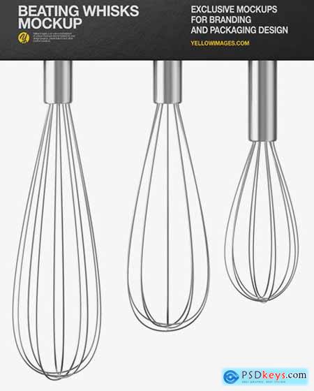 Kitchen Beating Stainless Steel Whisks Mockup 69983