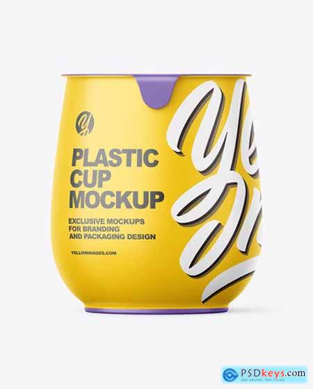 Matte Plastic Medium Yoghurt Cup Packaging Mockup 70090