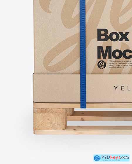 Wooden Pallet With Carton Box Mockup 69912