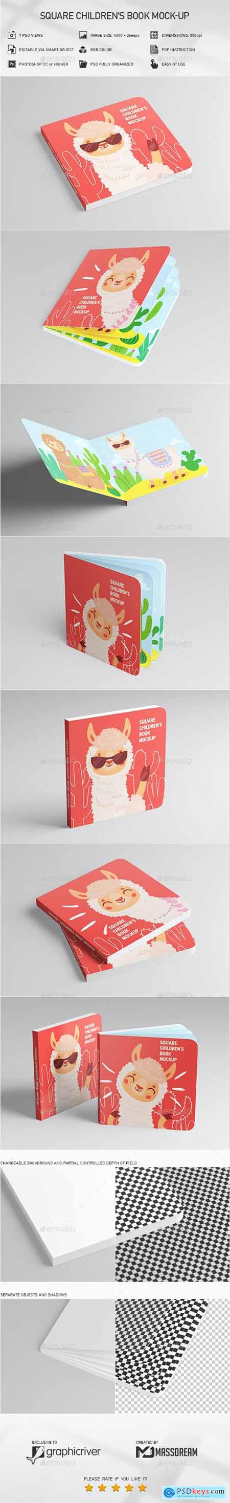 Square Childrens Book Mock-Up 29436553