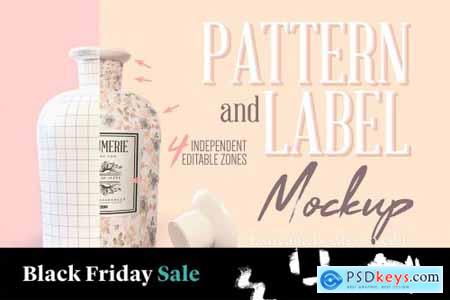 Pattern & Label Parfum Bottle Mockup 4517819