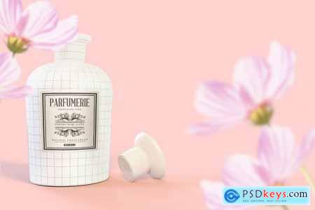 Pattern & Label Parfum Bottle Mockup 4517819
