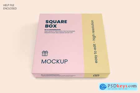 Square Box with Lid Mockups 10 Views 5652392