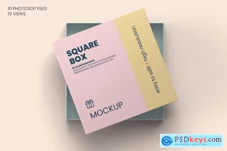 Square Box with Lid Mockups 10 Views 5652392