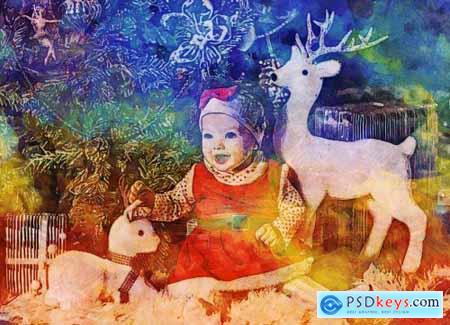 Christmas Painting Photoshop Action 5636427