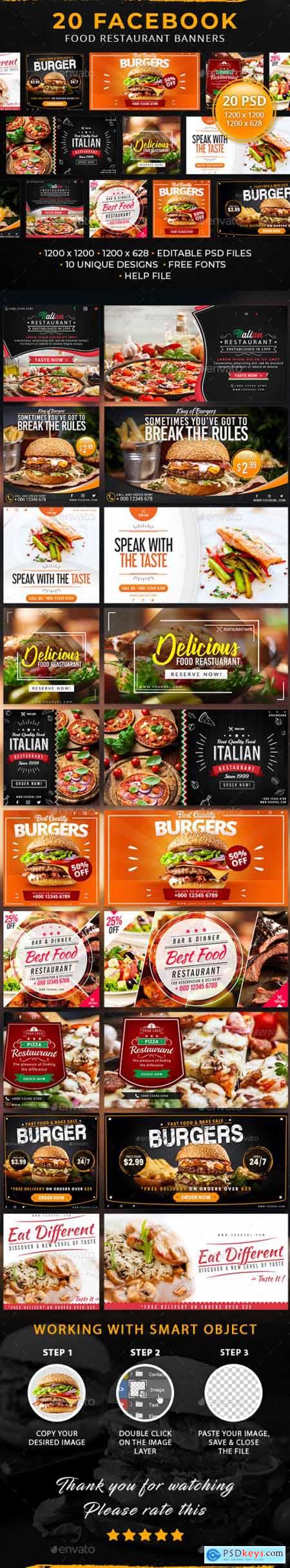 20 Facebook Food Restaurant Banners 29392889