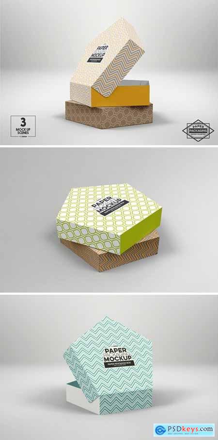 Pentagon Pastry Box Packaging Mockup