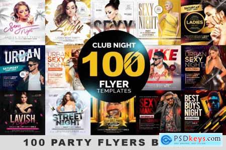 100 Night Club Party Flyers Bundle 4496766