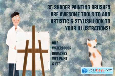 Shader Painting Brushes - Procreate 4686274