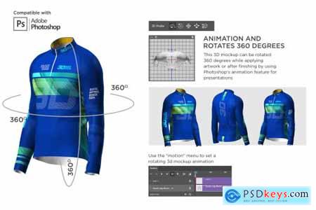 Download Creativemarket 3D Mens Cycling Jersey Half-zip LS 5539751