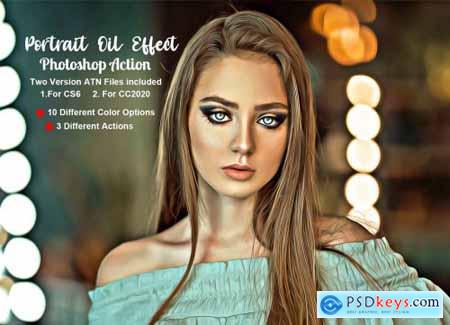 Portrait Oil Effect Photoshop Action 5555086