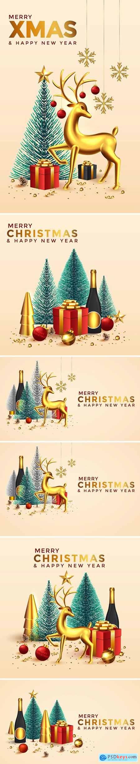 Christmas and New Year background