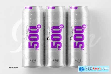 500ml soda cans mockup