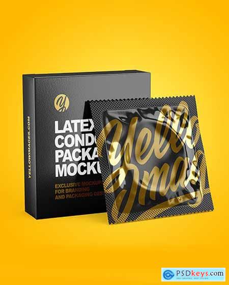 Glossy Condom Packaging Mockup 70293