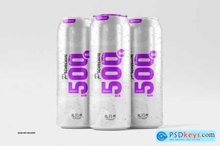 500ml soda cans mockup