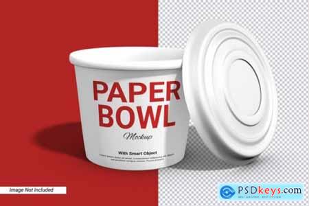 Label paper bowl cup mockup