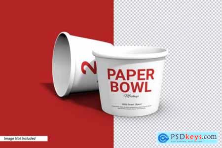 Label paper bowl cup mockup