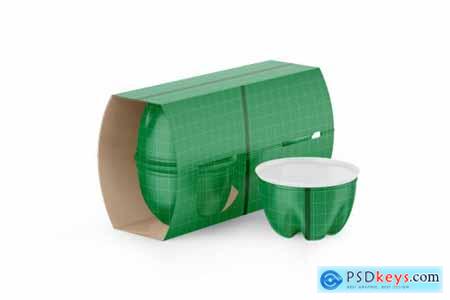 4 Plastic Cups Kraft Paper Mockup 5670197
