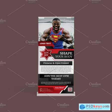 Fitness Gym Roll up Banner Template 5629674