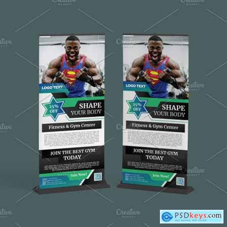 Fitness Gym Roll up Banner Template 5629674