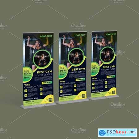 Creative Gym Roll up Banner Template 5629733