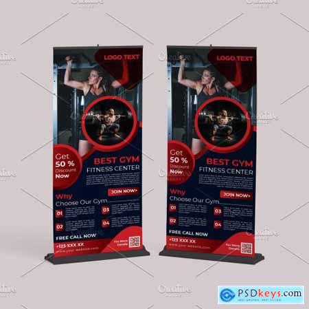 Creative Gym Roll up Banner Template 5629733