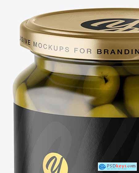 Clear Glass Jar with Olives Mockup 70502