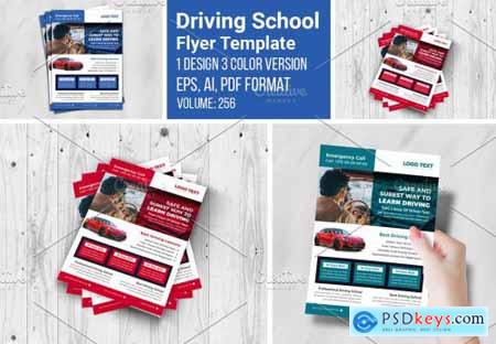Driving School Flyer Template Design 5457665