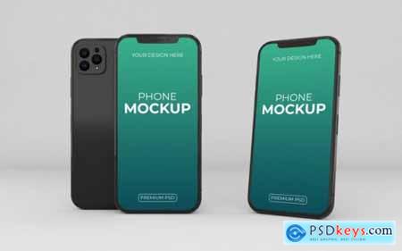 Realistic 12 phone mockup