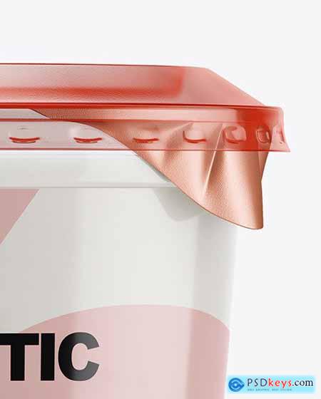 Plastic Cup with Yogurt and Strawberry Jam Mockup 70466