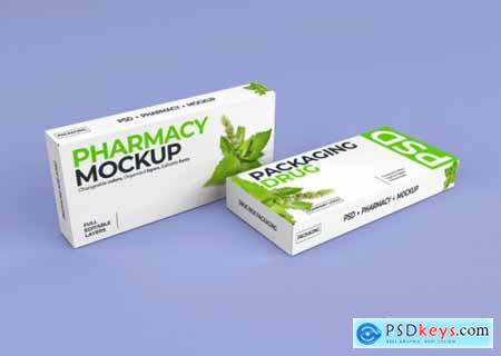 Medication box branding and packaging mockup