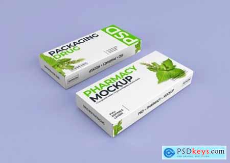 Medication box branding and packaging mockup