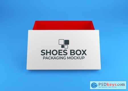 Realistic shoes box packaging mockup