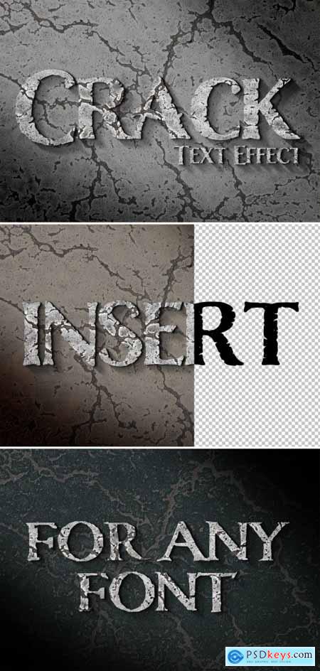 3D Text Effect with Shadow on Cracked Surface Mockup