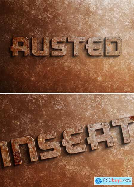 Rusted Metal 3D Text Effect Mockup