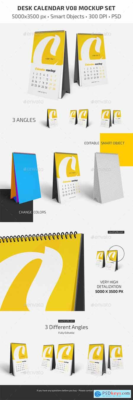 Desk Calendar v08 Mockup Set 29604899