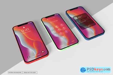 Mockup with multiple different phone