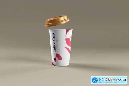Coffee cup and Zip bag realistic mockup