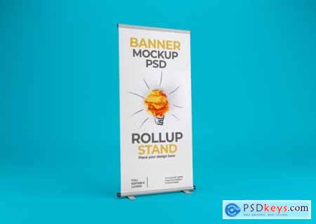 Beautiful rollup banner stand banner mockup
