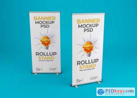 Beautiful rollup banner stand banner mockup