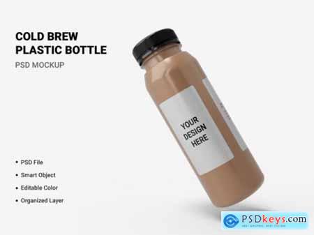 Cold brew plastic bottle mockup