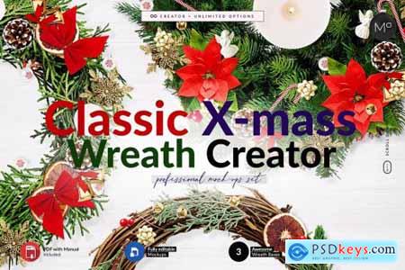 3x Christmass Wreath Creator Mock-up 5708215